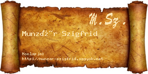 Munzár Szigfrid névjegykártya